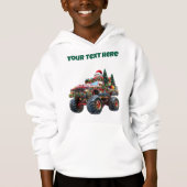 Monster Truck Christmas - Editable Boys Hoodie (Vorderseite)