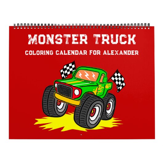 Monster Truck Coloring Calendar Kalender (Titelbild)