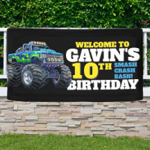 Monster Truck Cool Blue 10. Geburtstag Custom Viny