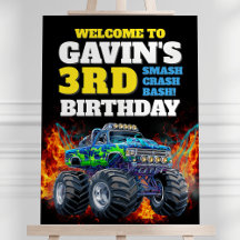 Monster Truck Cool Blue 2. Geburtstag Begrüßungsze