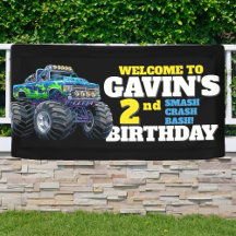 Monster Truck Cool Blue 2. Geburtstag Custom Vinyl