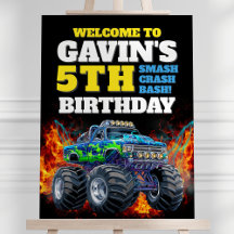 Monster Truck Cool Blue 5. Geburtstag Begrüßungsze