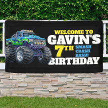Monster Truck Cool Blue 7. Geburtstag Custom Vinyl