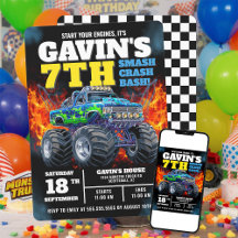 Monster Truck Cool Blue 7. Geburtstag Personalisie