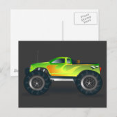 Monster Truck. Coole und farbenfrohe, modifizierte Postkarte (Vorne/Hinten)