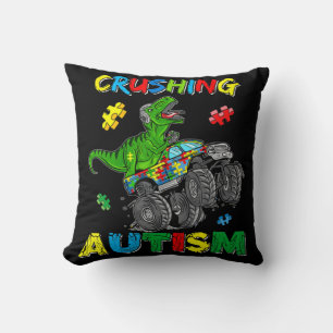 Monster Truck Crushing Austim Autismus Awareness T Kissen