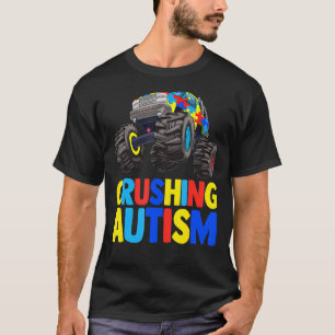 Monster Truck Crushing Austim Autismus Bewusstsein T-Shirt