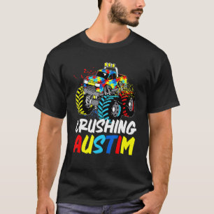 Monster Truck Crushing Austim Autismus Bewusstsein T-Shirt