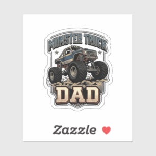 Monster Truck Dad Vintage Vector T-Shirt Design_1 Aufkleber