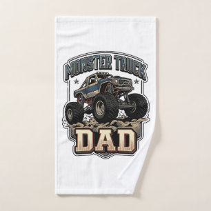 Monster Truck Dad Vintage Vector T-Shirt Design_1 Handtuch