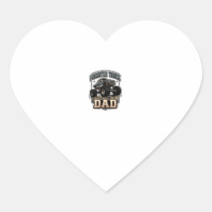 Monster Truck Dad Vintage Vector T-Shirt Design_1 Herz-Aufkleber