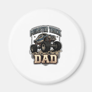 Monster Truck Dad Vintage Vector T-Shirt Design_1 Magnet
