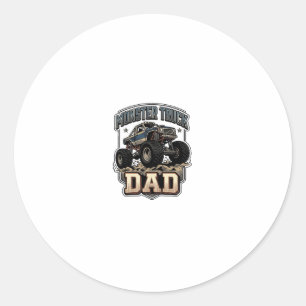 Monster Truck Dad Vintage Vector T-Shirt Design_1 Runder Aufkleber