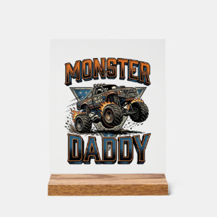 Monster Truck Daddy Vintage Gravur Shirt Design Acrylschild