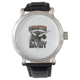Monster Truck Daddy Vintage Gravur Shirt Design Armbanduhr