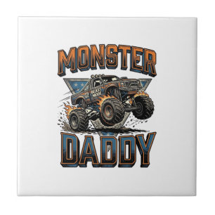 Monster Truck Daddy Vintage Gravur Shirt Design Fliese