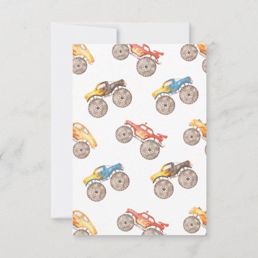 Monster Truck Dankeschön Karten | LKW-Party (Rückseite)