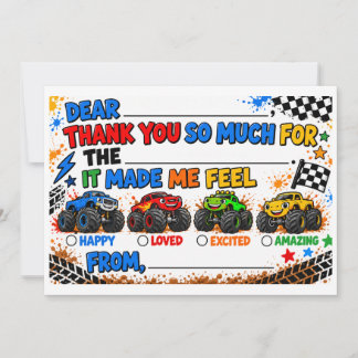 Monster-Truck-Dankeskarten für Kinder Dankeskarte
