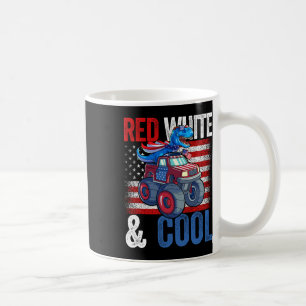 Monster Truck Dino 4. Juli Jungen Amerikanische Fl Kaffeetasse