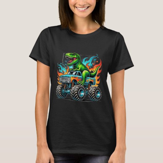 Monster Truck Dinosaur Birthday Party Monster Truc T-Shirt (Vorderseite)