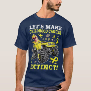 Monster Truck Dinosaur Childhood Cancer Awareness T-Shirt