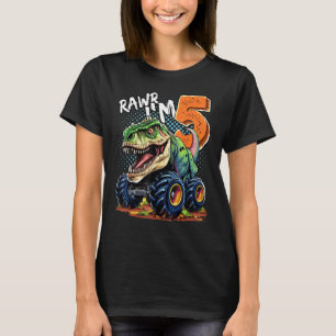 Monster Truck Dinosaur Rex 5. Geburtstag Junge 5 J T-Shirt