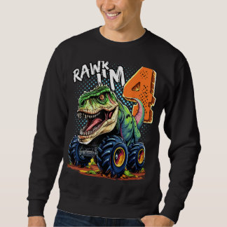 Monster Truck Dinosaur T-Rex 4. Geburtstag Junge 4 Sweatshirt