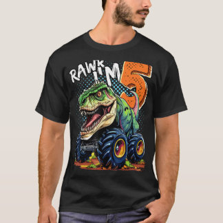 Monster Truck Dinosaur T-Rex 5. Geburtstag Junge 5 T-Shirt