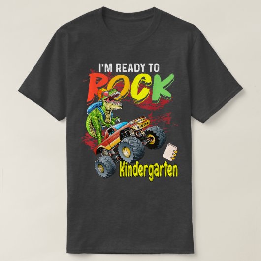 Monster Truck Dinosaurier Boys ich bin bereit zu R T-Shirt (Design vorne)
