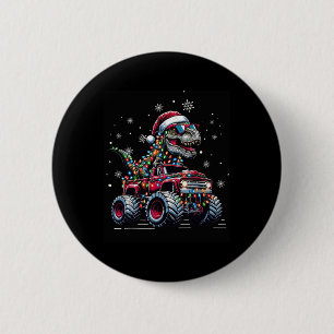 Monster Truck Dinosaurier Trex Weihnachten Jungen  Button