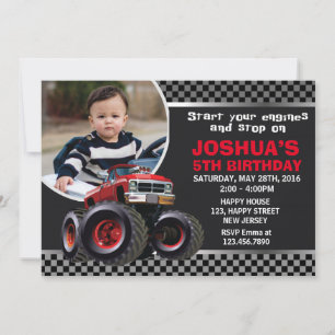 Monster Truck Einladung zum Geburtstag