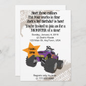 Monster Truck Einladung zum Geburtstag (Vorne/Hinten)
