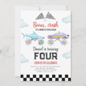 Monster Truck Einladung zum Geburtstag (Vorderseite)