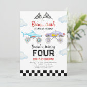 Monster Truck Einladung zum Geburtstag (Stehend Vorderseite)