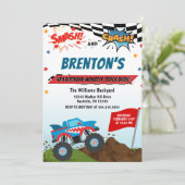 Monster Truck Einladung zum Geburtstag (Stehend Vorderseite)