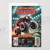 Monster Truck Einladung zum Geburtstag (Vorne/Hinten)