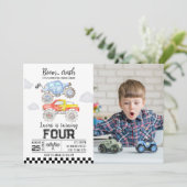 Monster Truck Einladung zum Geburtstag (Stehend Vorderseite)