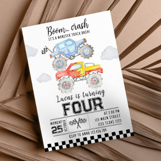 Monster Truck Einladung zum Geburtstag