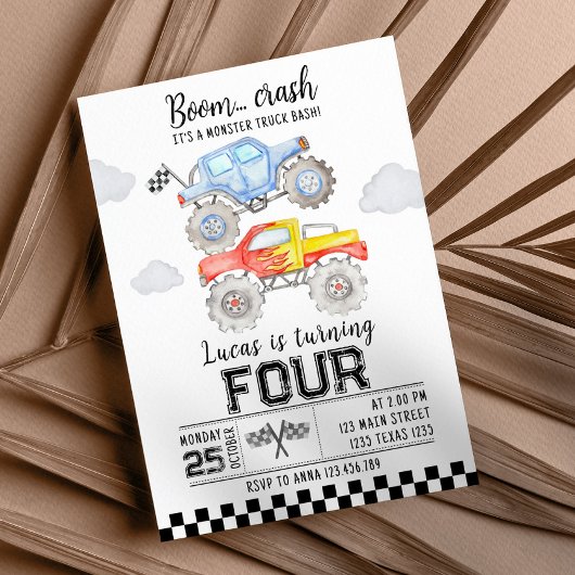Monster Truck Einladung zum Geburtstag