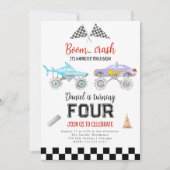 Monster Truck Einladung zum Geburtstag (Vorderseite)