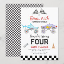 Monster Truck Einladung zum Geburtstag