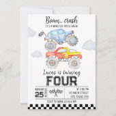 Monster Truck Einladung zum Geburtstag (Vorderseite)