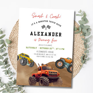 Monster Truck Einladung zum Geburtstag, Rennfahrer