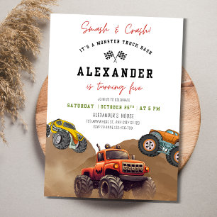Monster Truck Einladung zum Geburtstag, Schmutz un