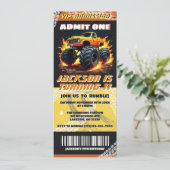 Monster Truck Einladung zum Geburtstag Ticket (Stehend Vorderseite)