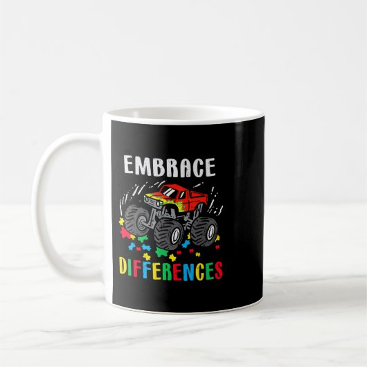 Monster Truck Embrace Differenzen Shirt Boy Autism Kaffeetasse (Links)