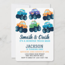 Monster Truck farbenfrohe Jungs Geburtstag Foto