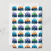 Monster Truck farbenfrohe Karosserien Geburtstag Einladung (Rückseite)
