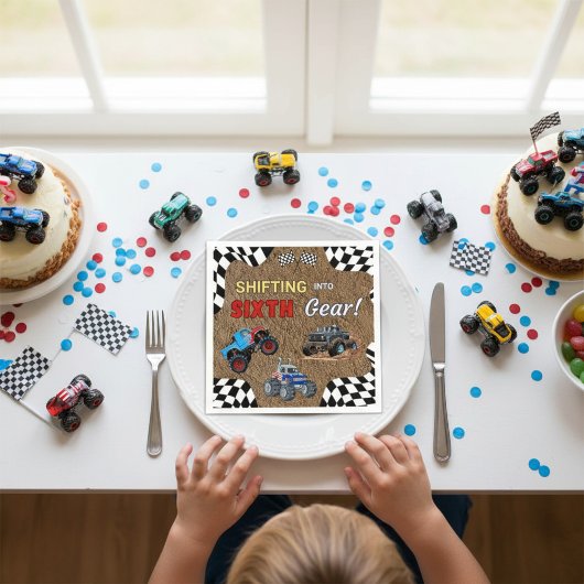 Monster-Truck-Feier zum Sechsten Geburtstag Serviette
