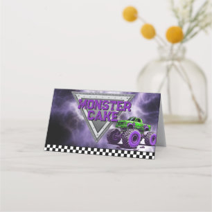 Monster Truck Food Label Zelt Platzkarte